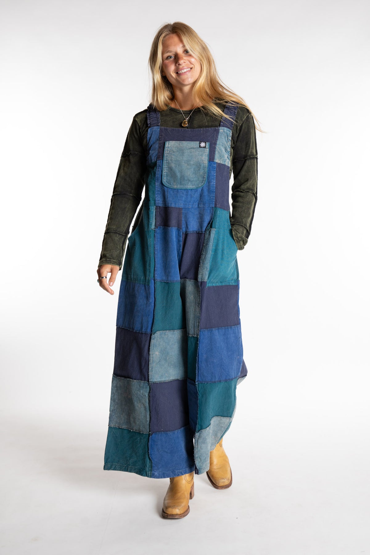 Ditya Corduroy Patchwork Overalls