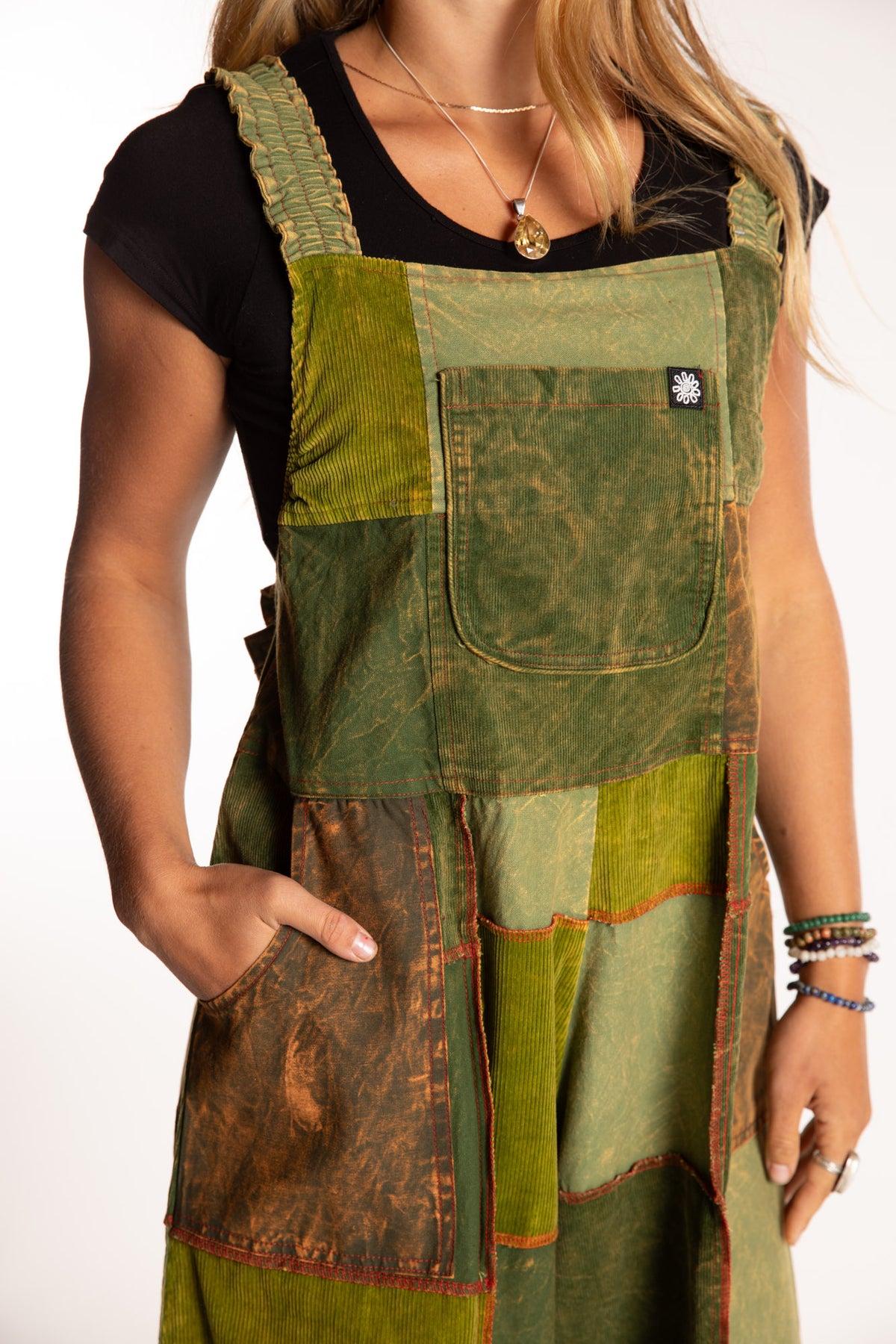 Ditya Corduroy Patchwork Overalls