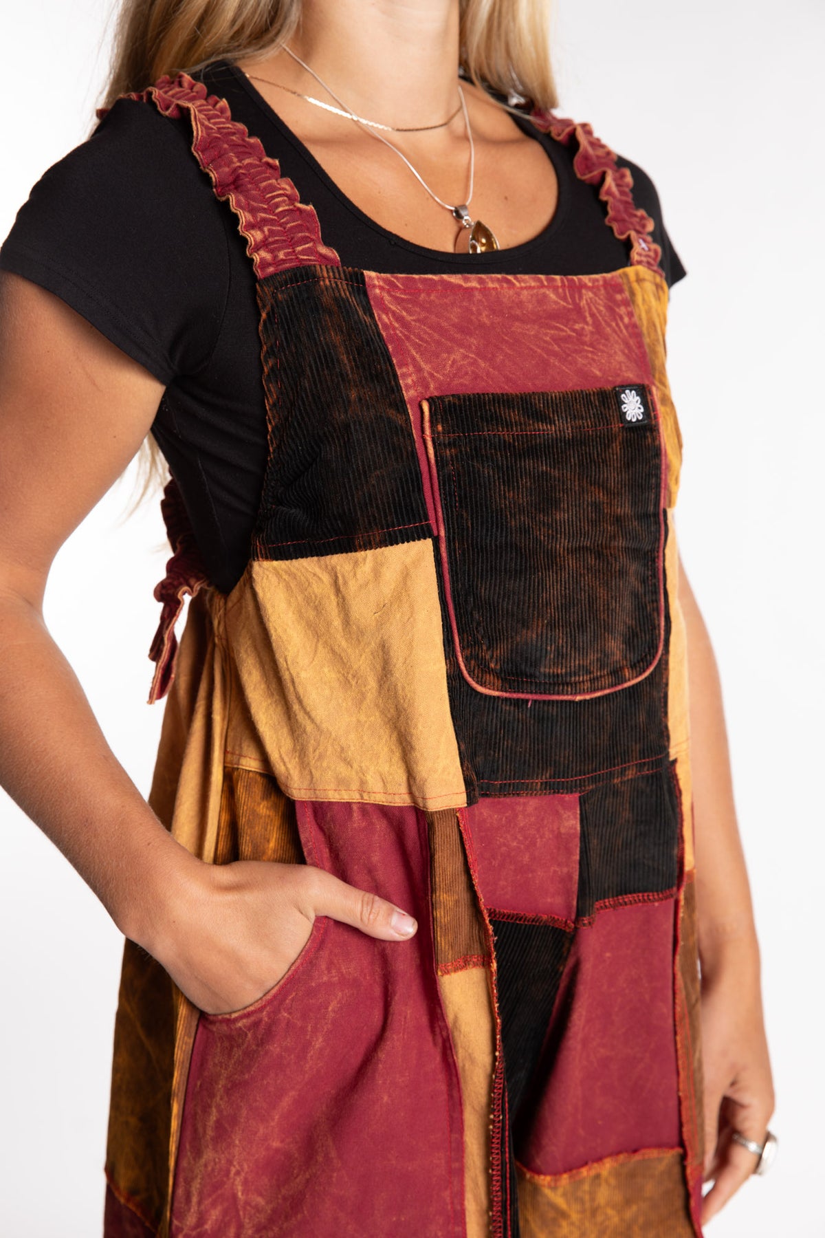 Ditya Corduroy Patchwork Overalls