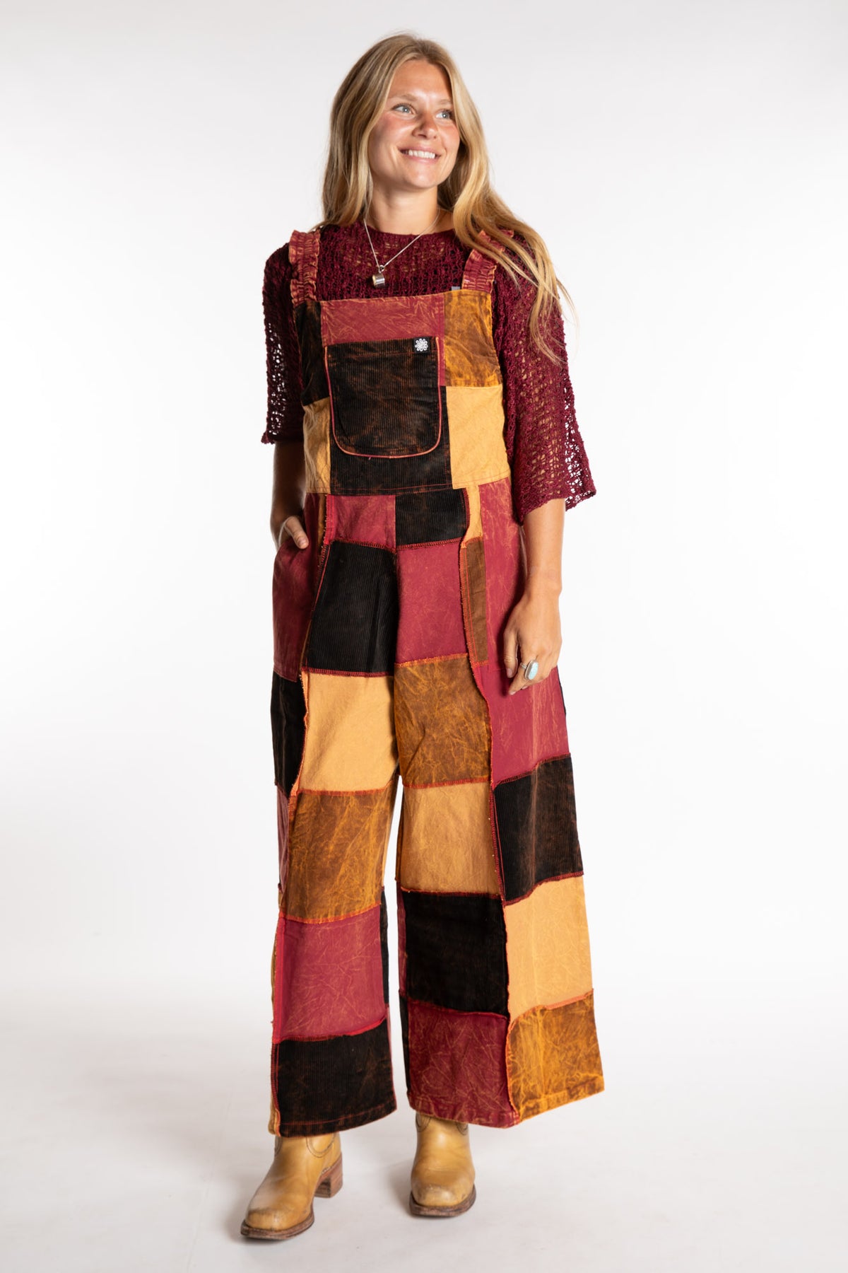 Ditya Corduroy Patchwork Overalls