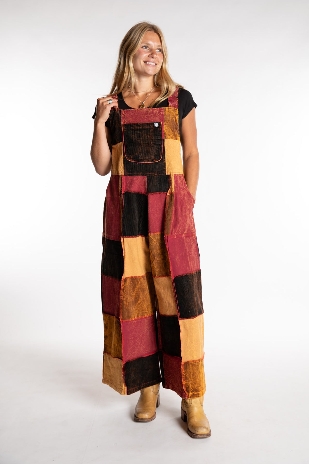 Ditya Corduroy Patchwork Overalls