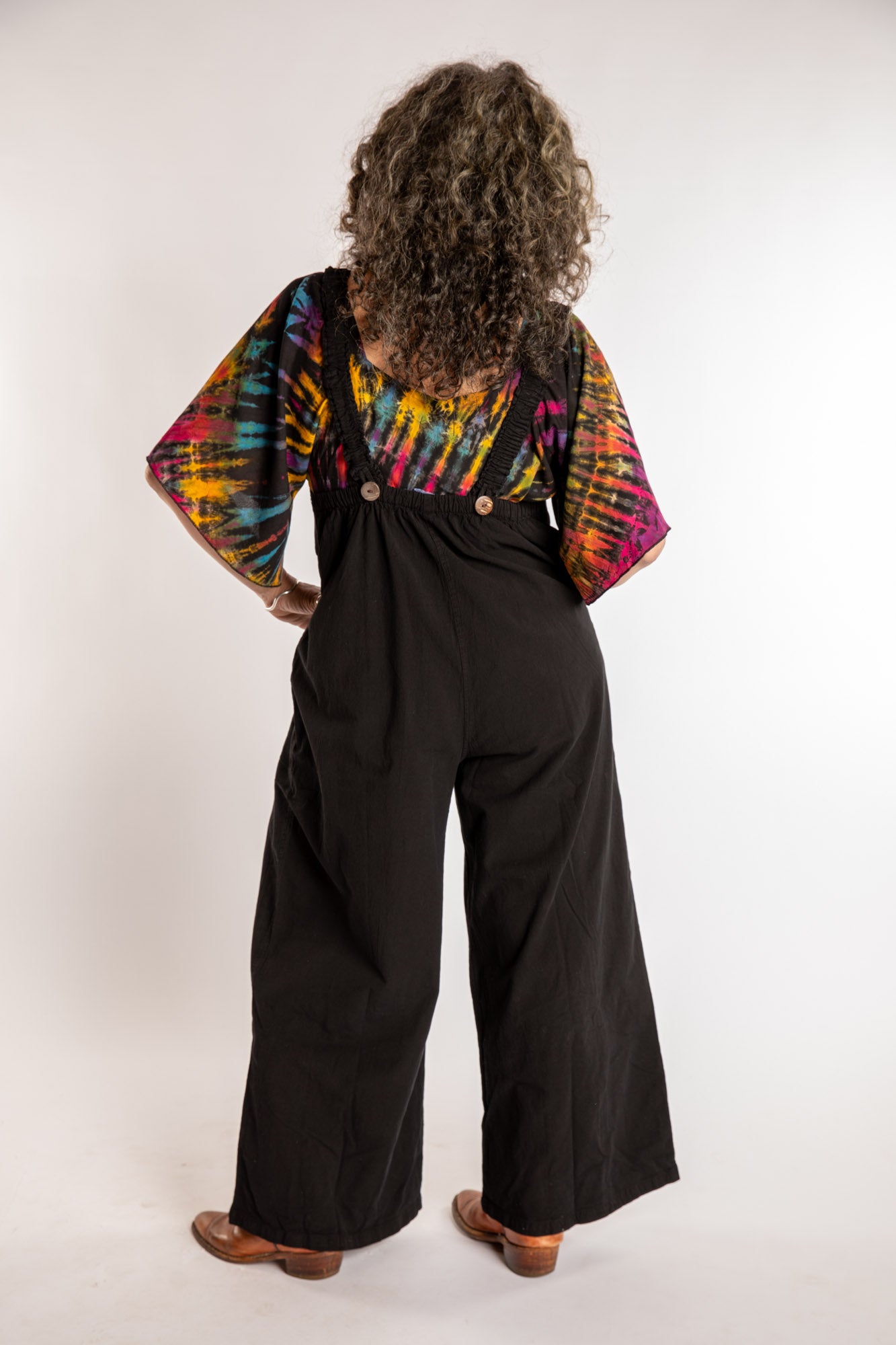 Ditya Wide Leg Cotton Overalls