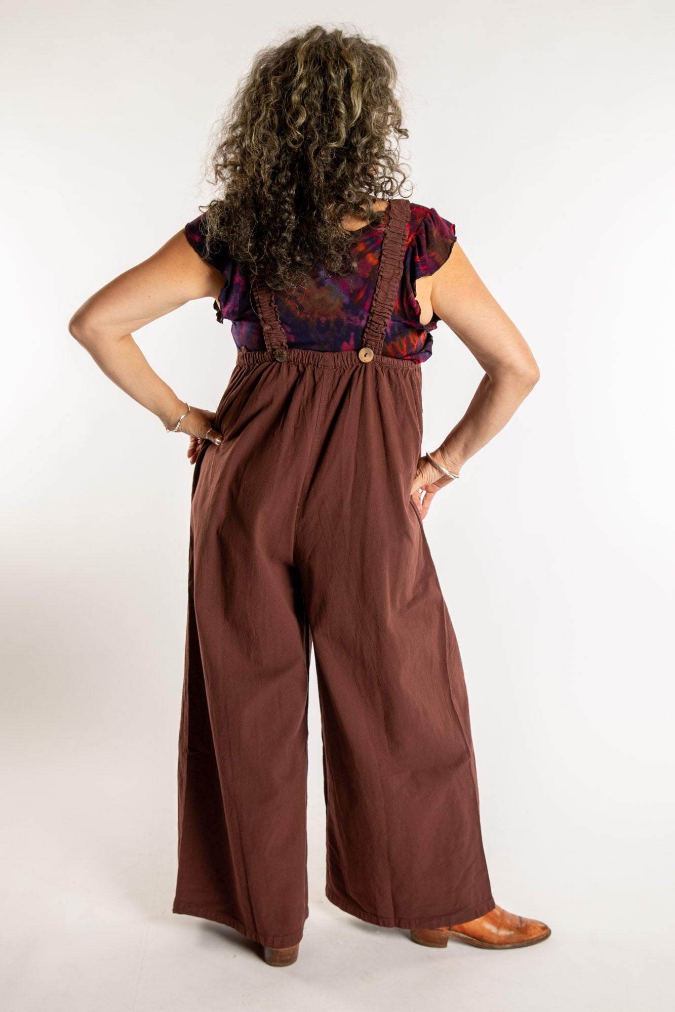Ditya Wide Leg Cotton Overalls