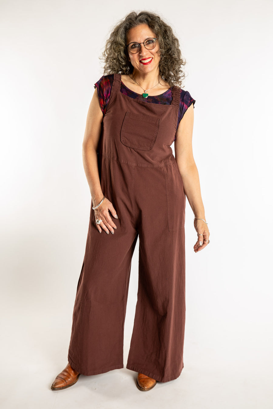 Ditya Wide Leg Cotton Overalls