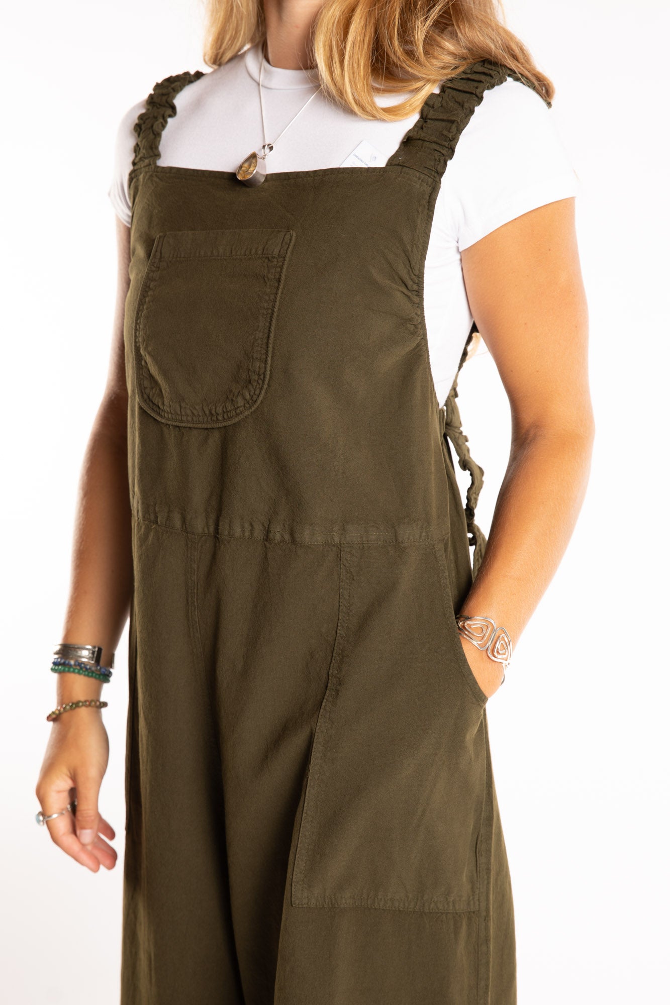 Ditya Wide Leg Cotton Overalls