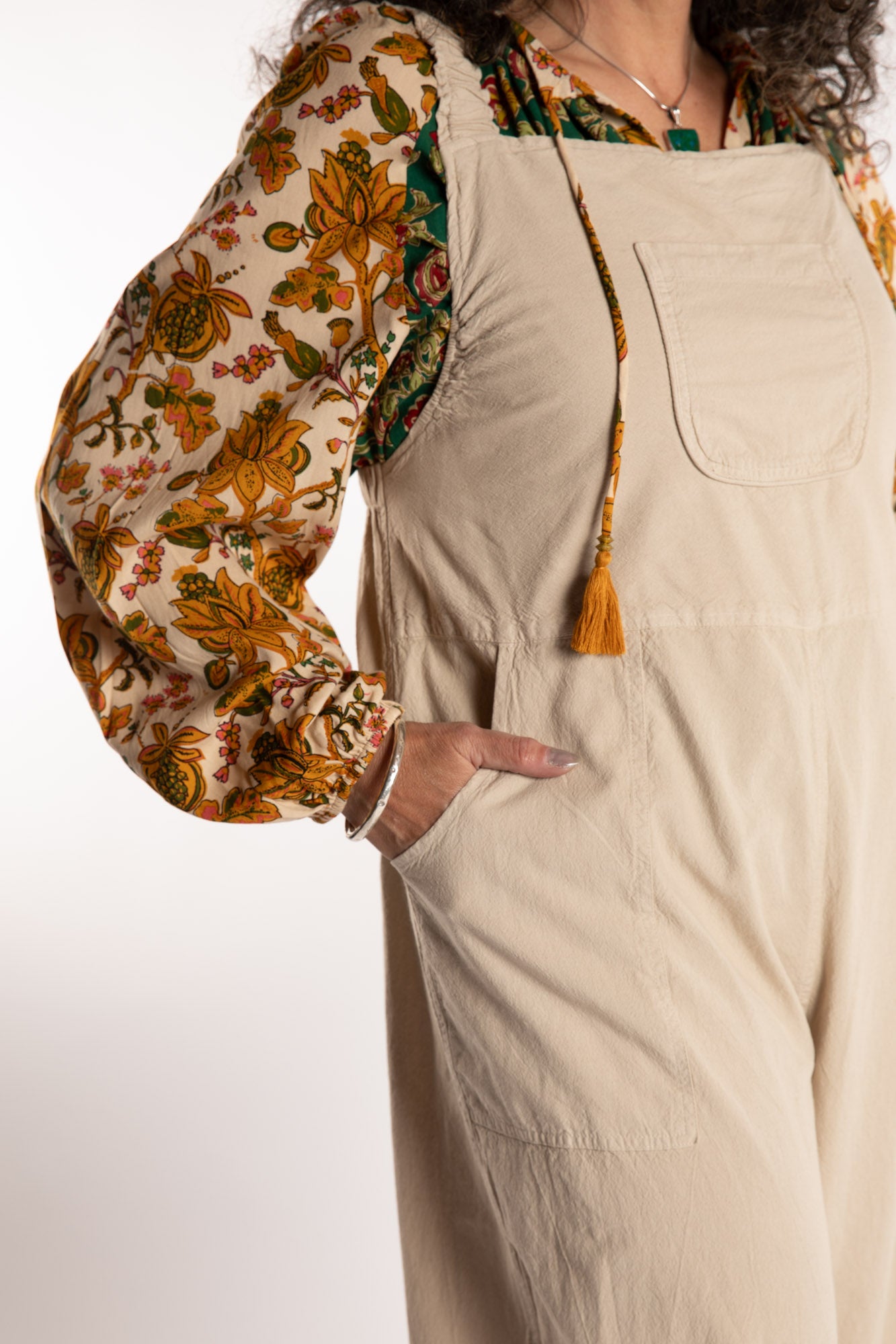 Ditya Wide Leg Cotton Overalls