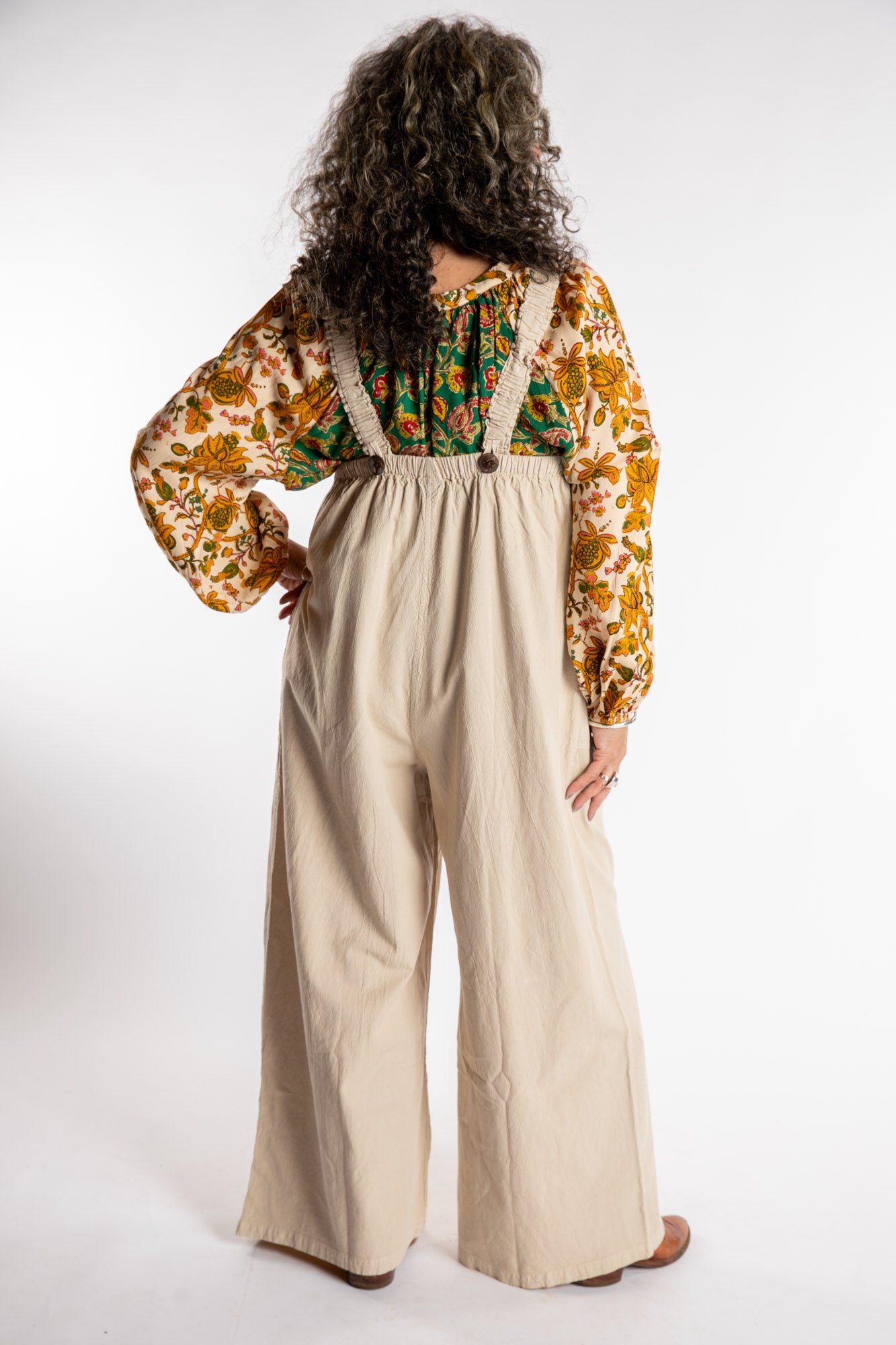 Ditya Wide Leg Cotton Overalls