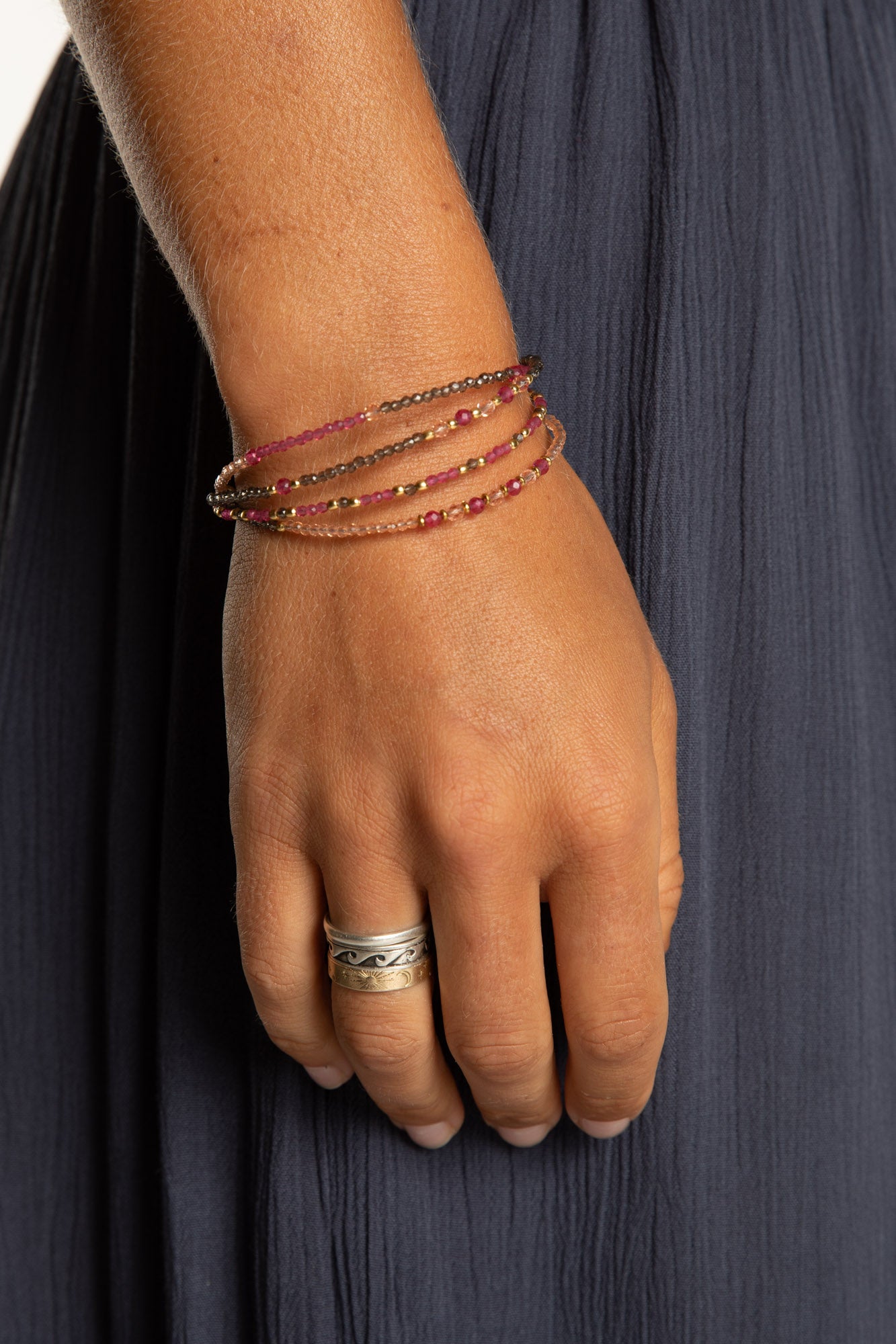 Diya Beaded Bracelet in Pink