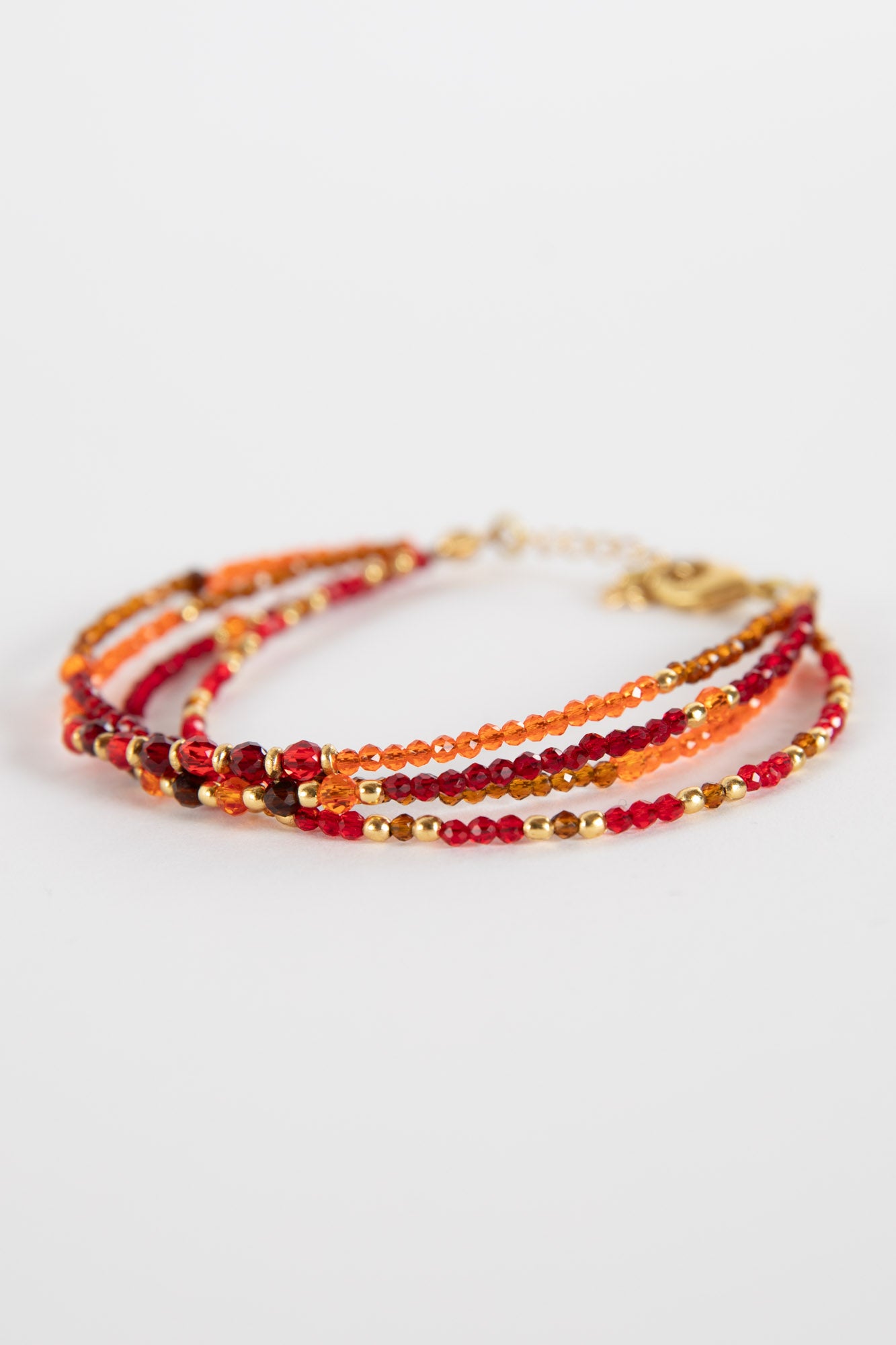 Diya Beaded Bracelet in Red