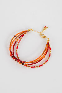 Diya Beaded Bracelet in Red