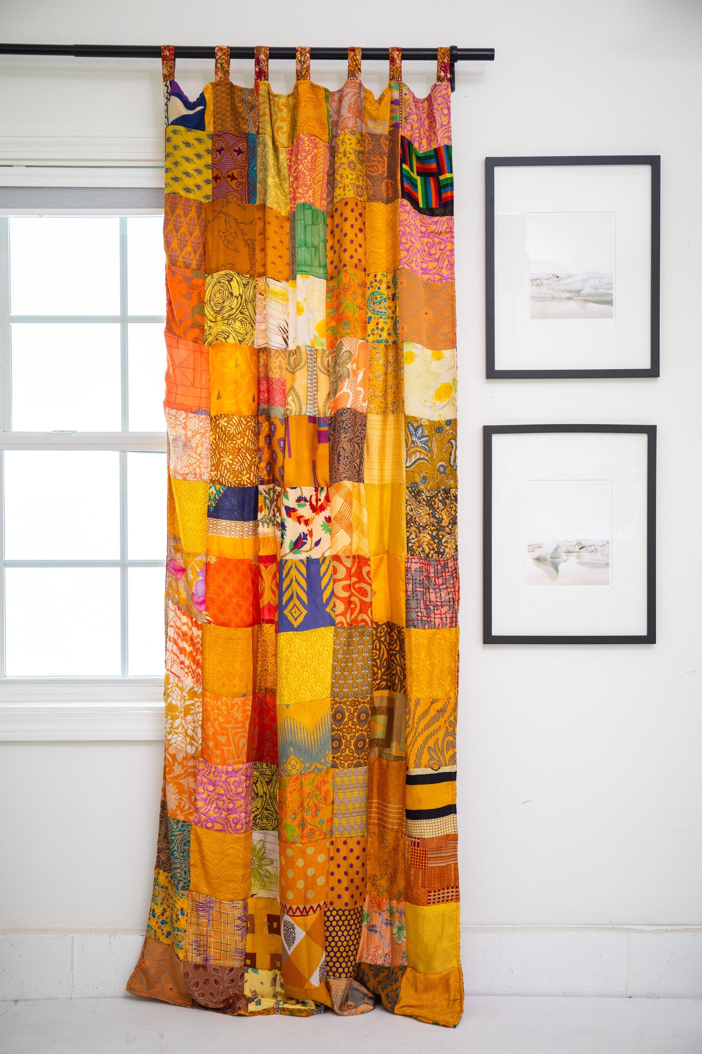 Patchwork Recycled Sari Silk Curtain