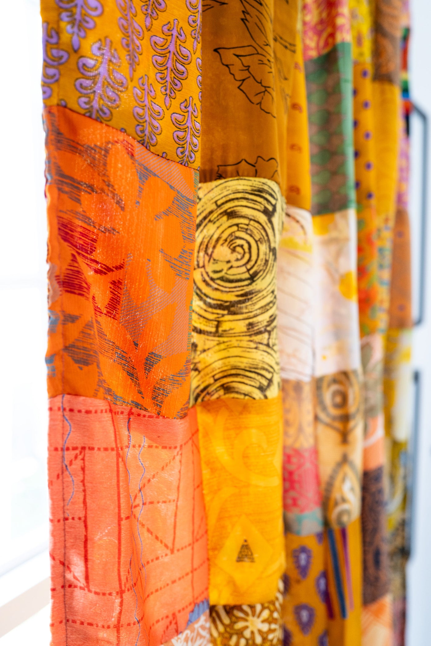 Patchwork Recycled Sari Silk Curtain