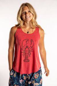 Sophie is wearing size S/M tank top in Red Lobster