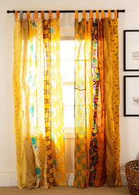 Recycled silk curtains in fire on the mountain