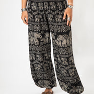 Floral Elephant Harem Pants