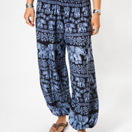Floral Elephant Harem Pants