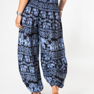 Floral Elephant Harem Pants
