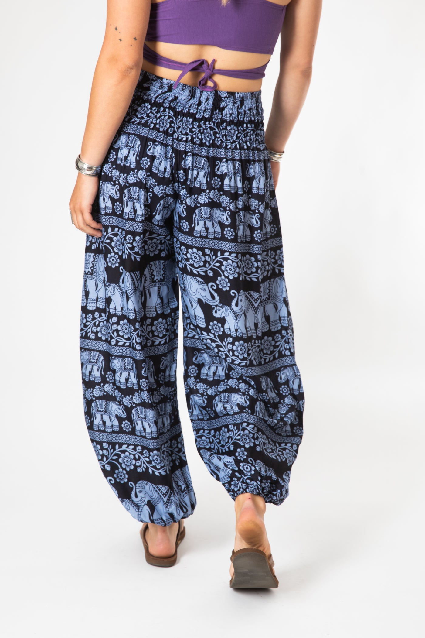 Floral Elephant Harem Pants