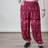 Floral Elephant Harem Pants