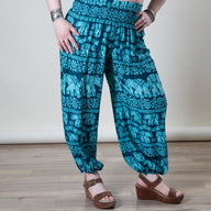 Floral Elephant Harem Pants