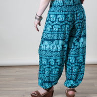 Floral Elephant Harem Pants