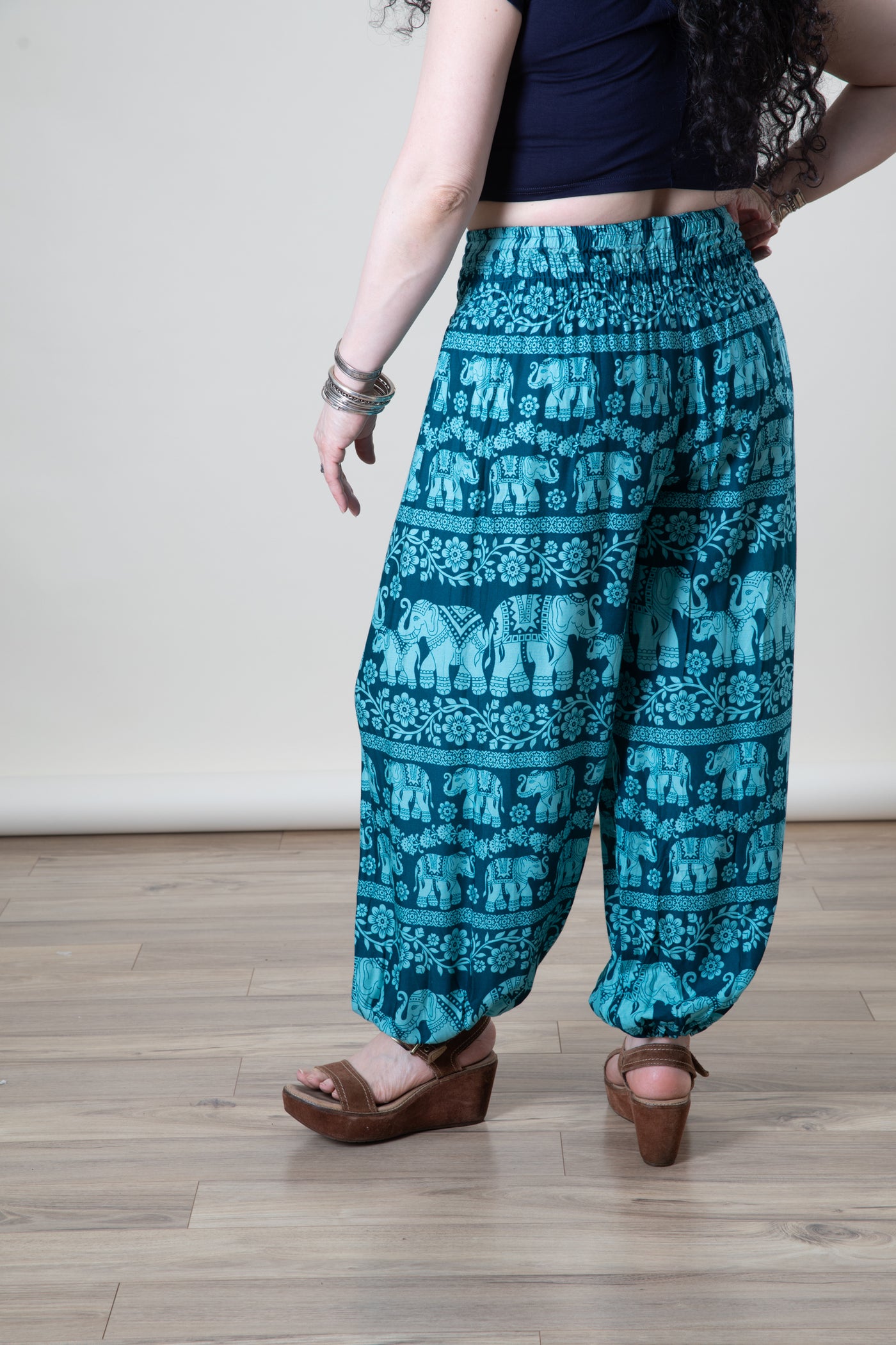 Floral Elephant Harem Pants