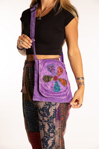 Flower Power Applique Crossbody Bag