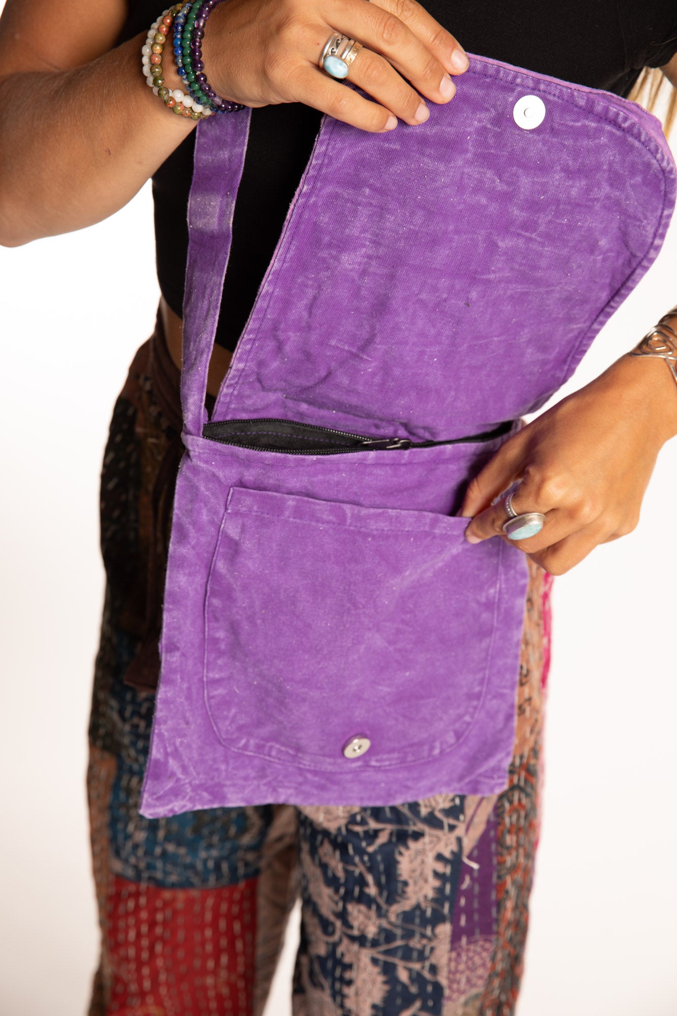 Flower Power Applique Crossbody Bag