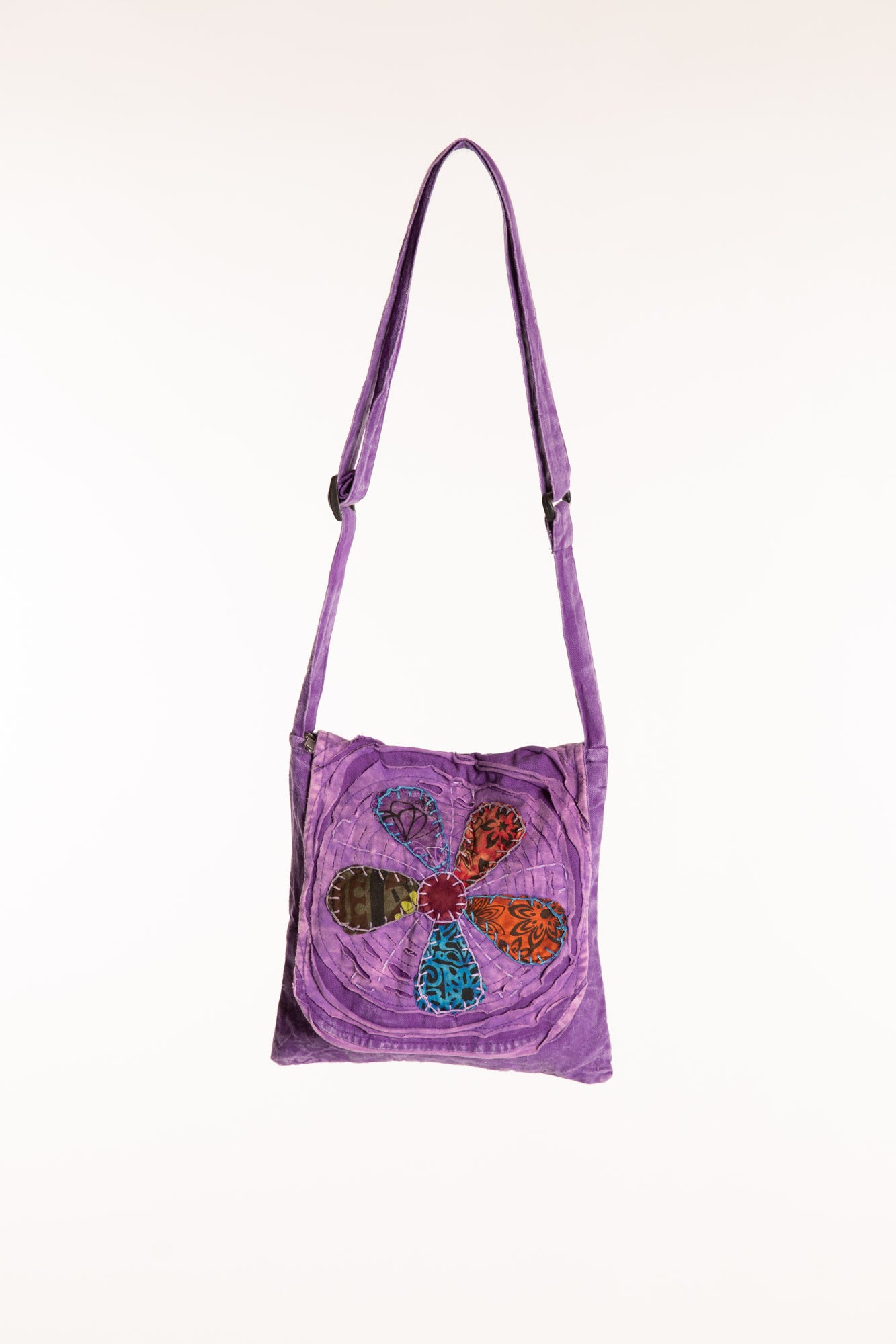 Flower Power Applique Crossbody Bag