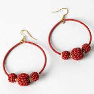Global Trilogy Beaded Hoop Earrings