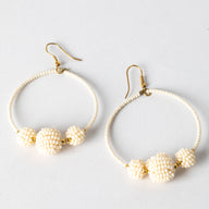 Global Trilogy Beaded Hoop Earrings