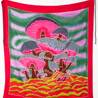 Hand Painted Batik Mushroom Wall Hanging