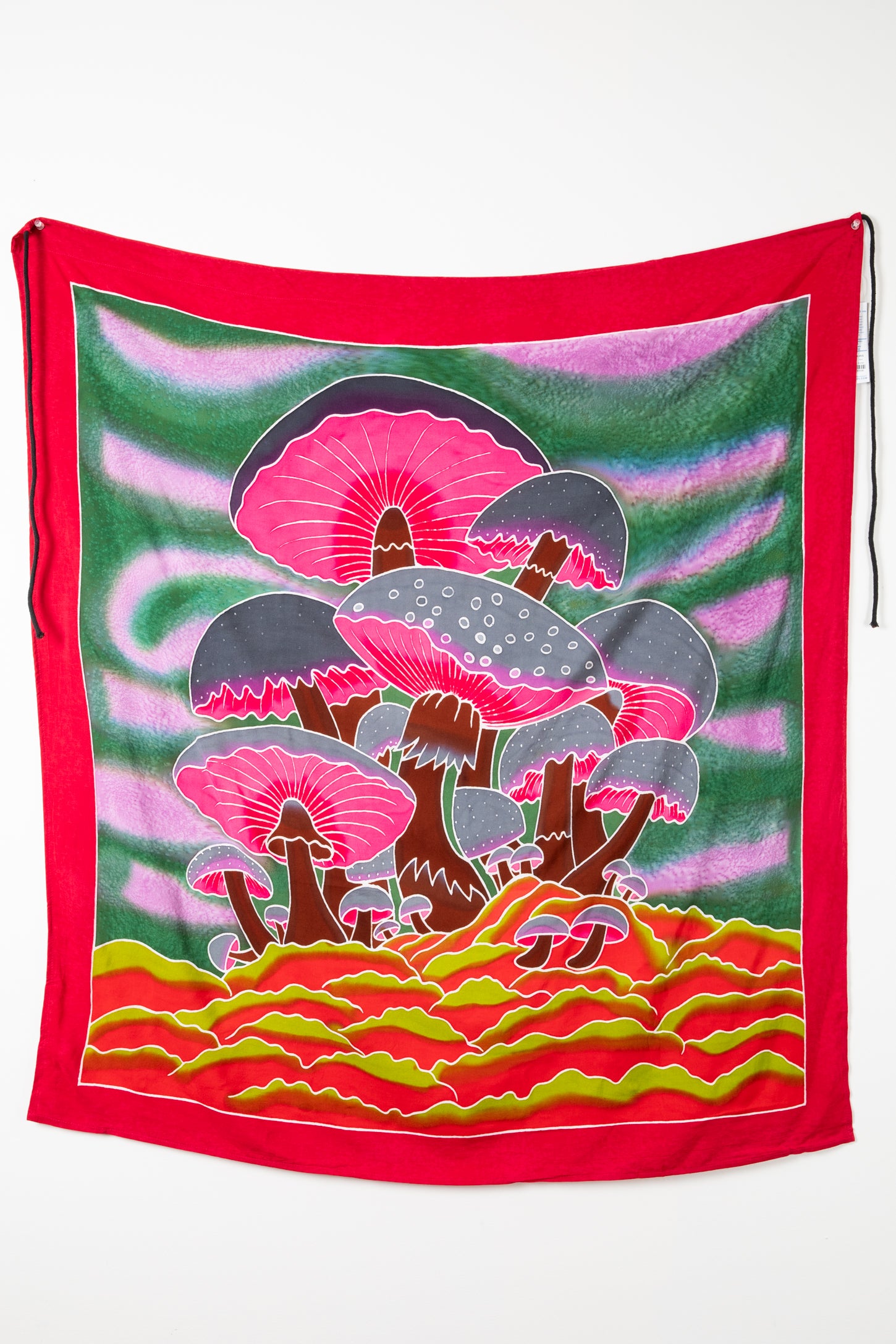 Hand Painted Batik Mushroom Wall Hanging