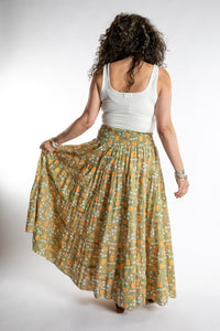 Indira Printed Cotton Prairie Skirt