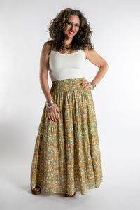 Indira Printed Cotton Prairie Skirt