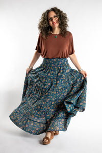 Indira Printed Cotton Prairie Skirt