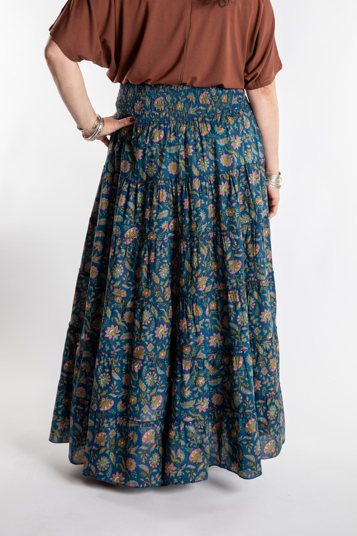 Indira Printed Cotton Prairie Skirt