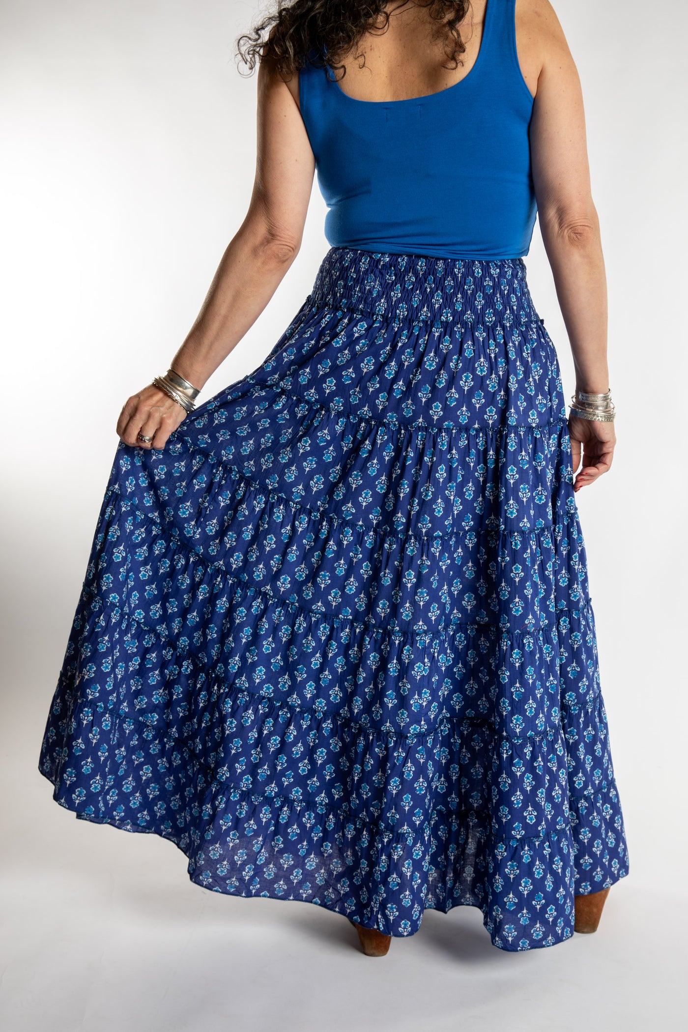 Indira Printed Cotton Prairie Skirt