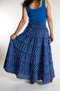 Indira Printed Cotton Prairie Skirt