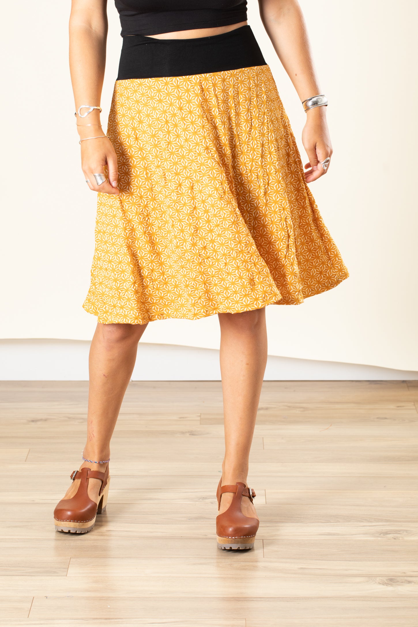 Kaleidoscope Print Swing Skirt