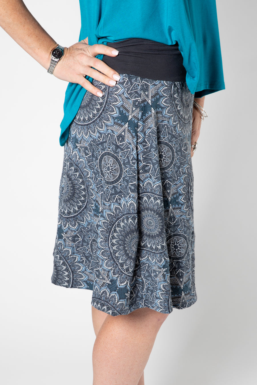Kaleidoscope Print Swing Skirt