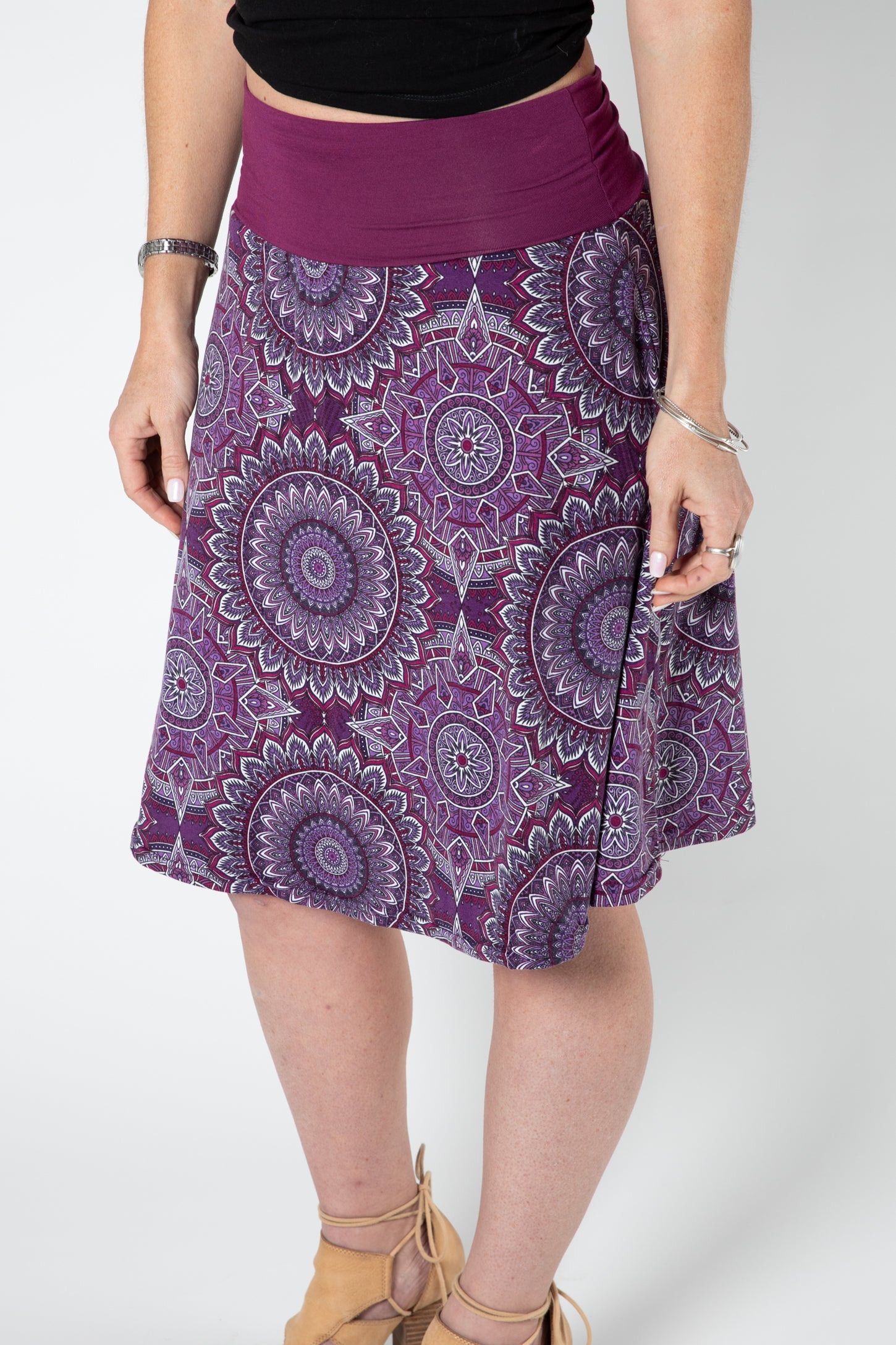 Kaleidoscope Print Swing Skirt