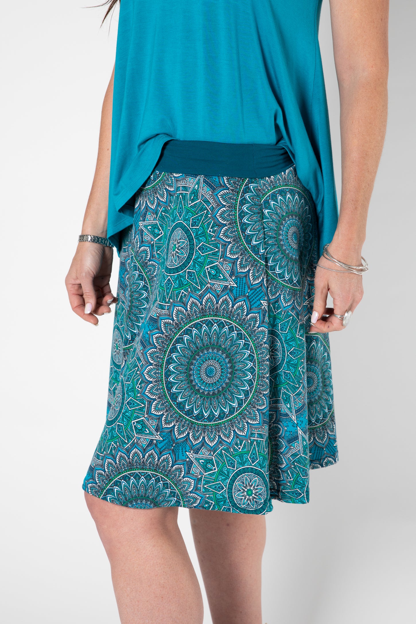 Kaleidoscope Print Swing Skirt