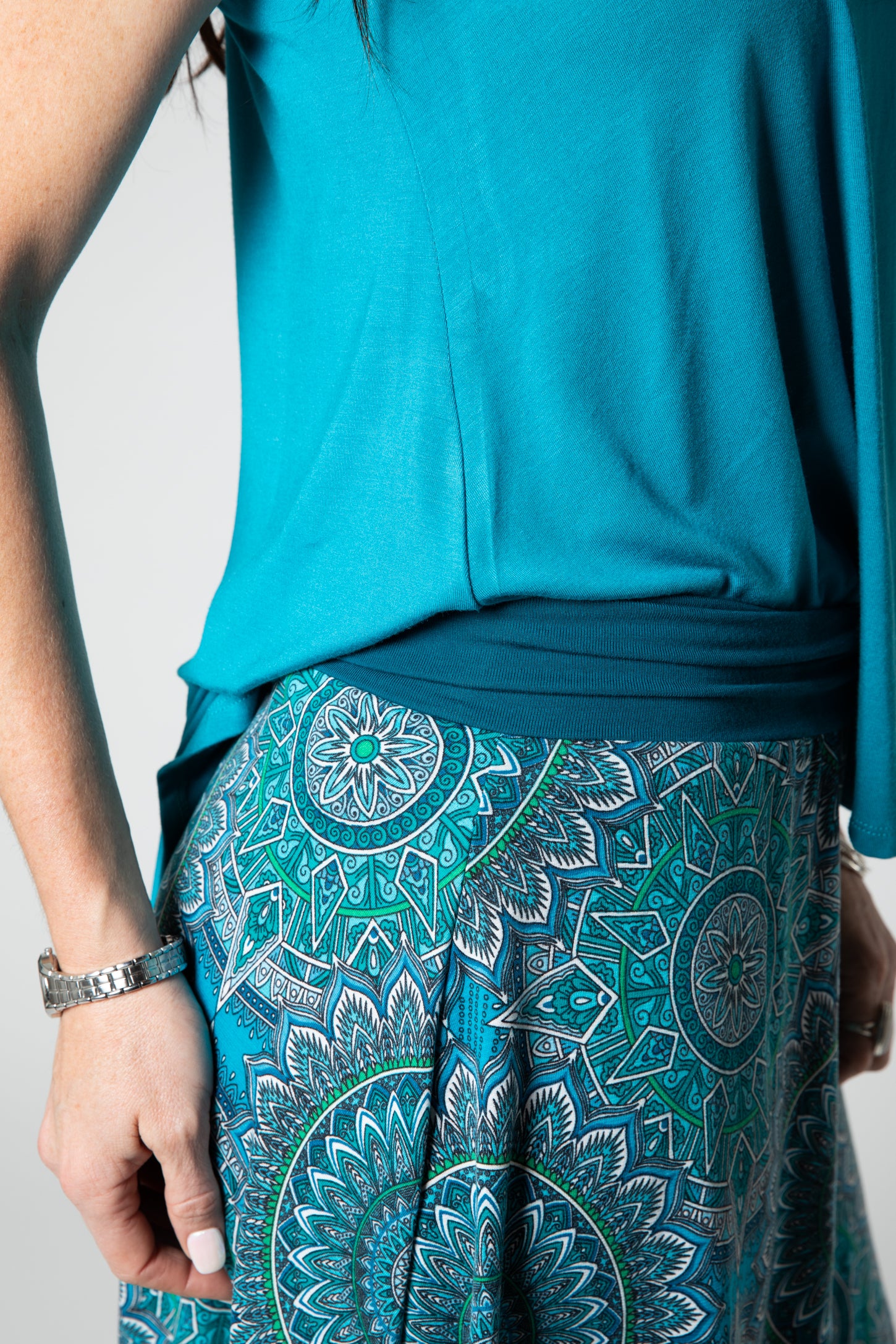 Kaleidoscope Print Swing Skirt