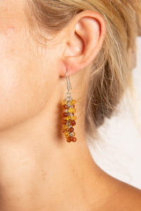 Kashi Frosted Glass Earrings in Amber