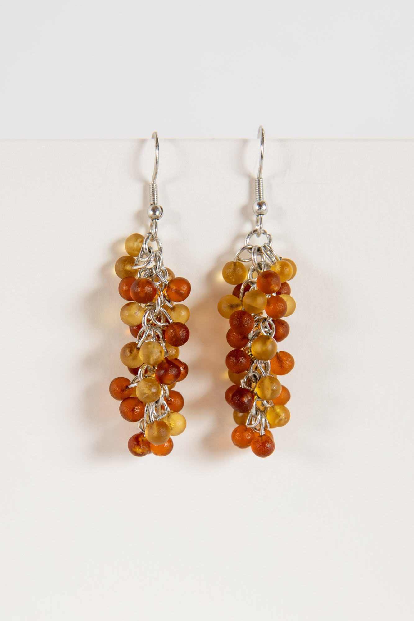 Kashi Frosted Glass Earrings in Amber
