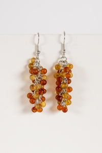Kashi Frosted Glass Earrings in Amber
