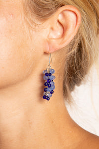 Kashi Frosted Glass Earrings in Blue