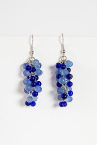 Kashi Frosted Glass Earrings in Blue