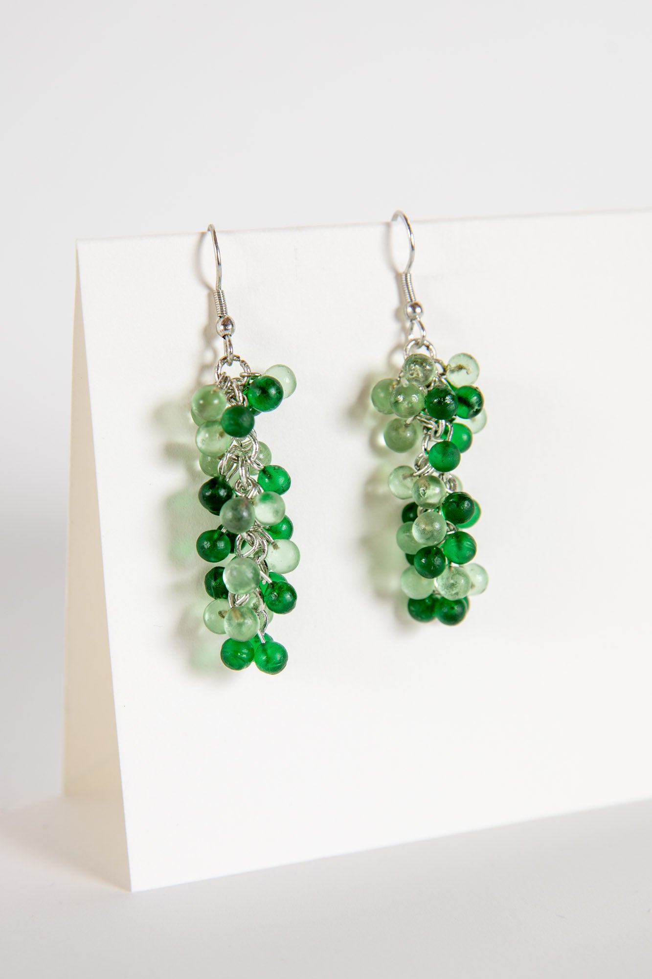 Kashi Frosted Glass Earrings in Green